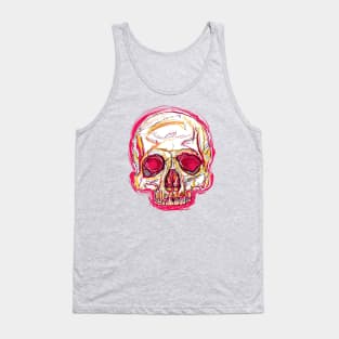 Skull abstract 01 color red Tank Top